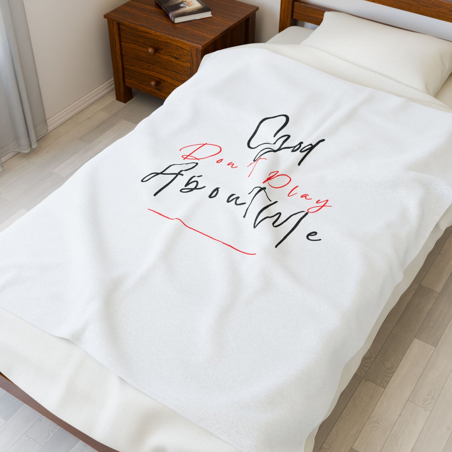 Inspirational Velveteen Plush Blanket – "God Don't Play About Me"